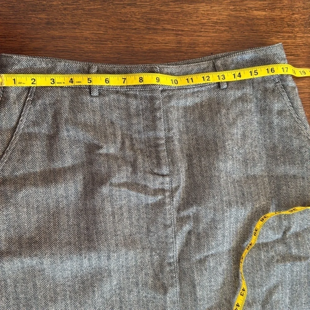 LL Bean vintage gray and black herringbone A line tweed skirt size 12